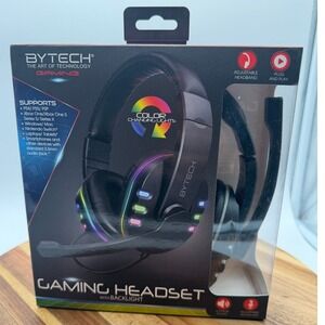 Bytech Wired Gaming Headset with RGB LED Backlight Mic Black  0573